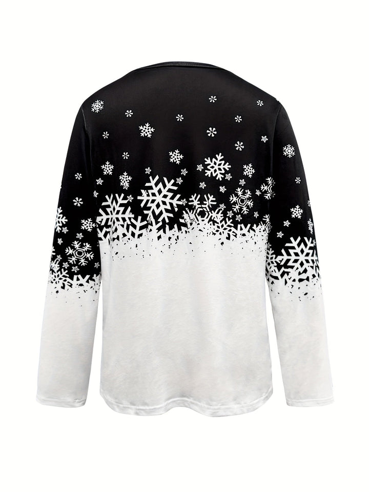 Helen | Winter Print Long-Sleeve Top