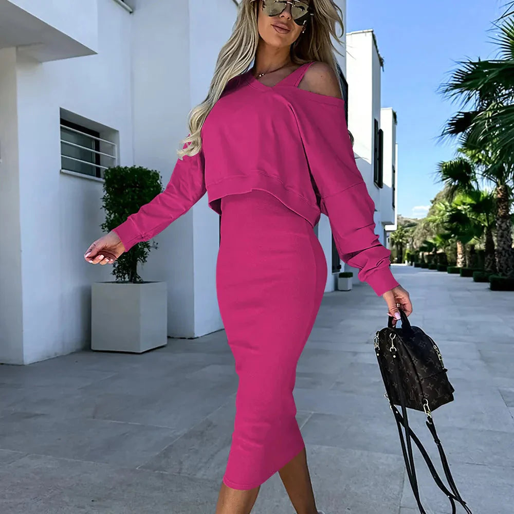 Tara | Two-piece Set with Top and Midi Skirt