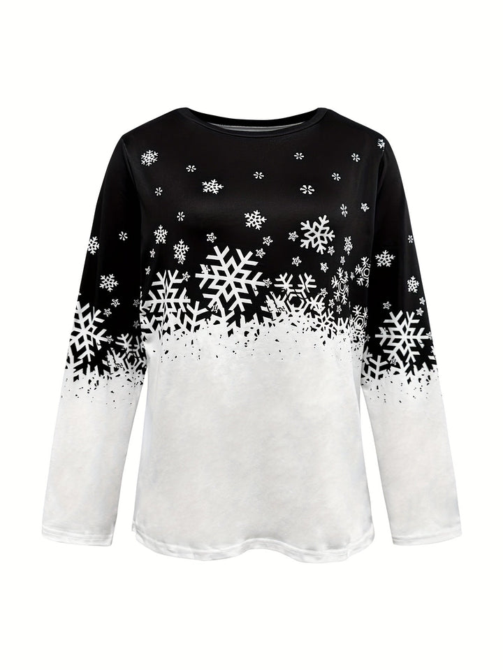 Helen | Winter Print Long-Sleeve Top